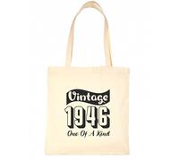 Print4U Born In 1946 80th Birthday Age 80 Re Usable Shopping Tote Bag Natural…