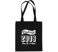 Print4U Born In 2008 18th Birthday Age 18 Funny Shopping Tote Bag Black…