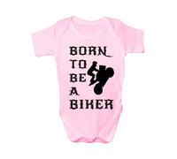 Print4U Born To Be A Biker Funny Babygrow~Babies Gift Boy/Girl Vest Babies 3-6 pink