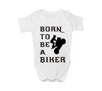 Print4U Born To Be A Biker Funny Babygrow~Babies Gift Boy/Girl Vest Babies 3-6 white