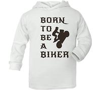 Print4U Born To Be A Biker Motorbike Age 1-2 years White