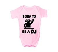 Print4U Born To Be A DJ Funny Babygrow Babies Gift Boy/Girl Vest Babies 3-6 pink