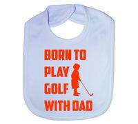 Print4U Born To Play Golf With Daddy - Funny Baby/Toddler/Newborn Bib - Baby Gift blue