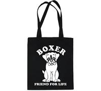 Print4U Boxer Dog Lover Funny Shopping Tote Bag Ladies Gift Black