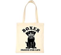 Print4U Boxer Dog Lover Funny Shopping Tote Bag Ladies Gift Natural