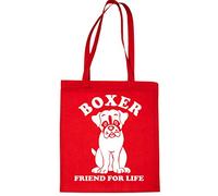 Print4U Boxer Dog Lover Funny Shopping Tote Bag Ladies Gift Red