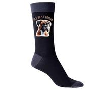 Print4U Boxer Dog Socks Funny Gift for Dog Lovers Men's Black Novelty Socks