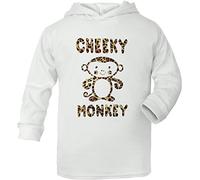 Print4U Cheeky Monkey Supersoft Baby Hoodie Age 3-6 Months White