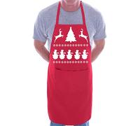 Print4U Christmas Reindeer Santa BBQ Cooking Funny Novelty Apron Red