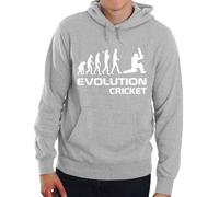 Print4U Cricket/Cricketer ~ Evolution Of~Mens/Ladies/Adult Hoodie Medium Grey