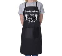 Print4U Customise This Apron Chief Prosecco Taster Any Name Here BBQ Cooking Black