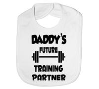 Print4U Daddy's Future Training Partner Funny Feeding Bib Present White