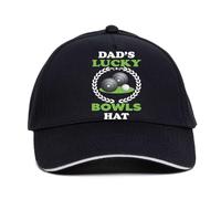 Print4U Dad's Lucky Bowls Baseball Cap Gift Father's Day Crown Green Bowling Black