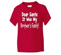 Print4U Dear Santa Its Brother's Fault Christmas Xmas Funny Kids T Shirt Age 9-11 Red