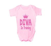 Print4U Diva In Training Babygrow Boy/Girl Vest 0-3 Pink