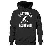 Print4U Everyday I'm Scooterin/Micro Stunt Scooter~ Kids Hoodie 9-11 Black