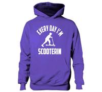 Print4U Everyday I'm Scooterin/Micro Stunt Scooter~ Kids Hoodie 9-11 Purple