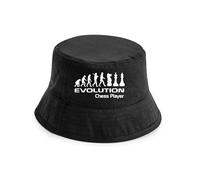 Print4U Evolution of A Chess Player Bucket Hat Sports Hobbies Gift Men & Ladies Black LXL