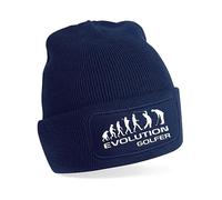 Print4U Evolution of A Golfer Beanie Hat Golfing Birthday Gift for Men & Ladies Blue