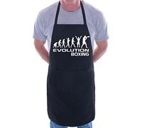 Print4U Evolution Of Boxing Boxer BBQ Cooking Funny Novelty Apron Black