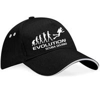 Print4U Evolution of Scuba Diving Baseball Cap Birthday Gift Men & Ladies Black