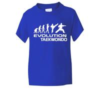 Print4U Evolution of Taekwondo Martial Arts Funny Kids T-Shirt Birthday Gift 7-8 Blue