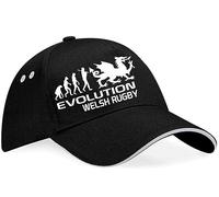 Print4U Evolution of Welsh Rugby Baseball Cap Birthday Gift Wales Unisex Cap Black