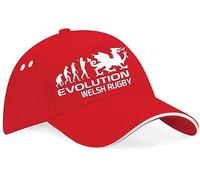 Print4U Evolution of Welsh Rugby Baseball Cap Birthday Gift Wales Unisex Cap Red