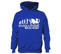Print4U Evolution of Welsh Rugby Kids/Boys Girls Hoodie 7-8 Blue