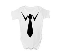 Print4U Fake Tie Funny Babygrow Babies Gift Boy/Girl Vest Babies 6-12 white