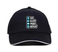 Print4U Father's Day Eat Sleep Padel Baseball Cap Fun Birthday Gift Black