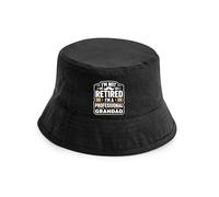 Print4U Father's Day Not Retired I'm Professional Grandad Bucket Hat Dad Gift Black LXL