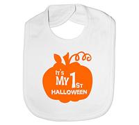 Print4U Feeding Bib My 1st Halloween Pumpkin White