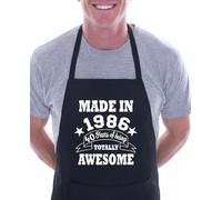 Print4U Funny 40th Birthday Apron - Made in 1986 Gift for Him or Her - Novelty Cooking BBQ Apron - 40 Years Totally Awesome - Men Women