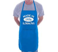 Print4U Funny 70th Birthday Gift for Women - Made In 1956 All Original Parts Pink Kitchen Apron - Adjustable Straps, Double Pocket, One Size Fits All - Great Gift for Mum, Nan or Wife