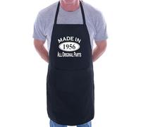 Print4U Funny 70th Birthday Gift for Women - Made In 1956 All Original Parts Pink Kitchen Apron - Adjustable Straps, Double Pocket, One Size Fits All - Great Gift for Mum, Nan or Wife