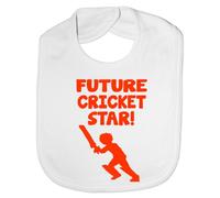 Print4U Future Cricket Star - Funny Baby/Toddler/Newborn Bib - Baby Gift white