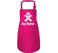 Print4U Gingerbread Man Personalised Kids Apron Any Name Cooking BakingPink-L-7-12