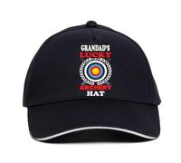Print4U Grandad's Lucky Archery Baseball Cap Gift Father's Day Birthday Present Black