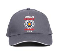 Print4U Grandad's Lucky Archery Baseball Cap Gift Father's Day Birthday Present Grey