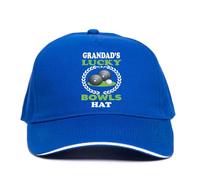 Print4U Grandad's Lucky Bowls Baseball Cap Gift Father's Day Crown Green Bowling Blue