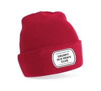 Print4U Grumpy Old Men's Club Beanie Hat Funny Birthday Present for Men Red