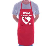Print4U Home Is Where Your Labrador Is Apron Cooking Novelty BBQ Gag Gift Present For Dog Lover Ladies Mens Red