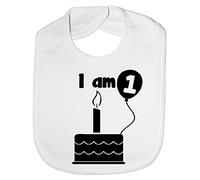 Print4U I Am One 1st Birthday Funny Feeding Bib Present White