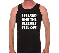 Print4U I Flexed and Sleeves Fell Off Mens Vest Sleeveless Tee Large Black