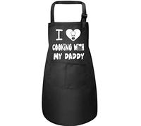 Print4U I Love Cooking with My Daddy Childs Baking Cooking Apron Birthday Black Large 7 to 12 Years