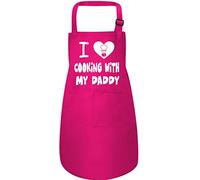 Print4U I Love Cooking with My Daddy Childs Baking Cooking Apron Birthday Pink Small 3 to 6 Years