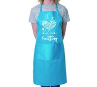 Print4U I love Knitting Apron Funny Novelty Baking Crafting Cooking Apron Blue