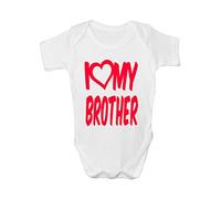 Print4U I Love My Brother Boys Girls Baby Babygrow Gift Age 3-6 Months White