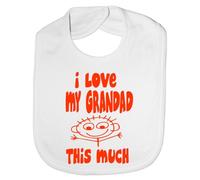 Print4U I Love My Grandad This Much - Funny Baby/Toddler/Newborn Bib -Gift white